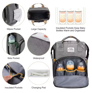 Mkoba wa Mama Unaoweza Kulala Unafanya kazi nyingi - Image 7