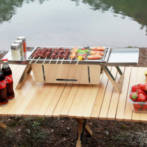 Jiko la Kuchomea Mkaa la Chuma cha Pua kwa Matumizi ya Nyumbani na Nje – Halina Moshi, Linabebeka na Linakunjika